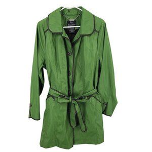 Dennis Basso Green Trench Coat L